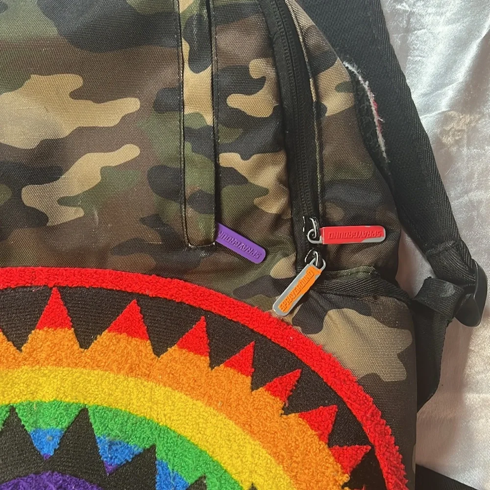 Sprayground Chenille Rainbow Shark Backpack - Picture 6 of 17